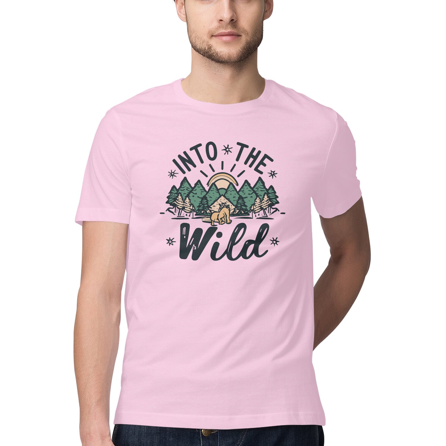 Men's Into The Wild Design Printed T-Shirt