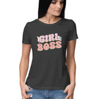 Women's Girl Boss Design Printed T-Shirt