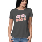 Women's Girl Boss Design Printed T-Shirt