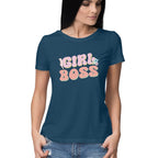 Women's Girl Boss Design Printed T-Shirt