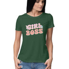 Women's Girl Boss Design Printed T-Shirt
