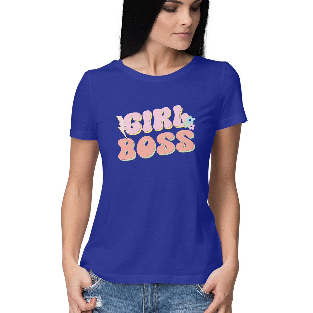 Women's Girl Boss Design Printed T-Shirt