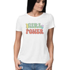 Women's Girl Power Design Printed T-Shirt