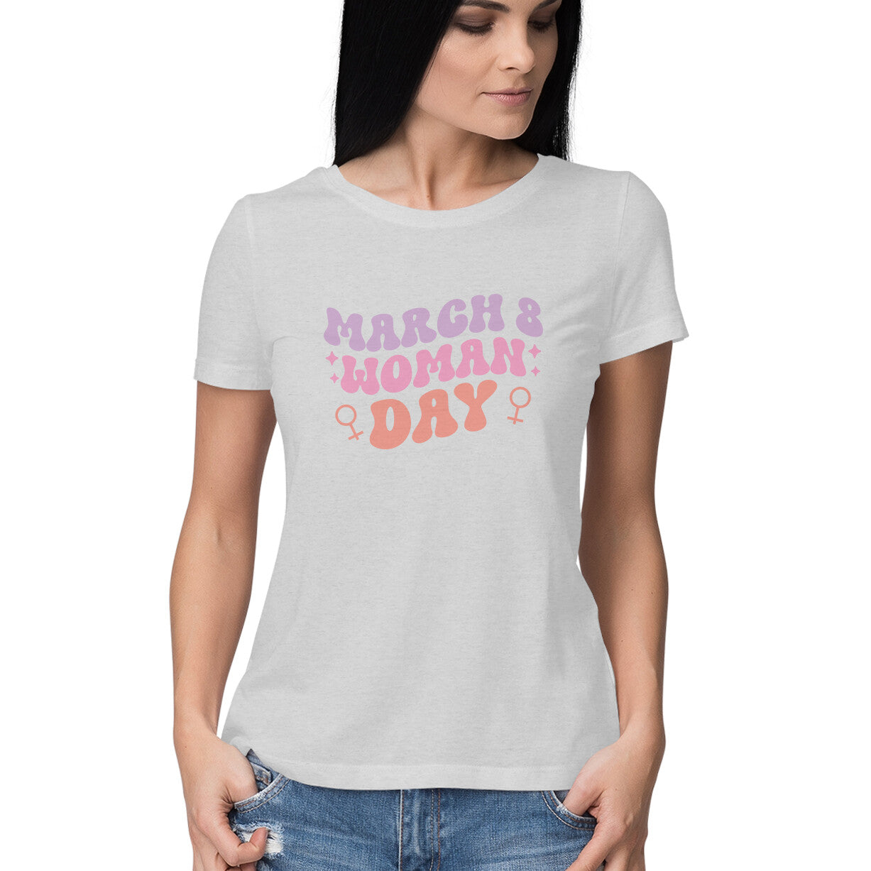 Women's March 8 Woman Day Design Printed T-Shirt