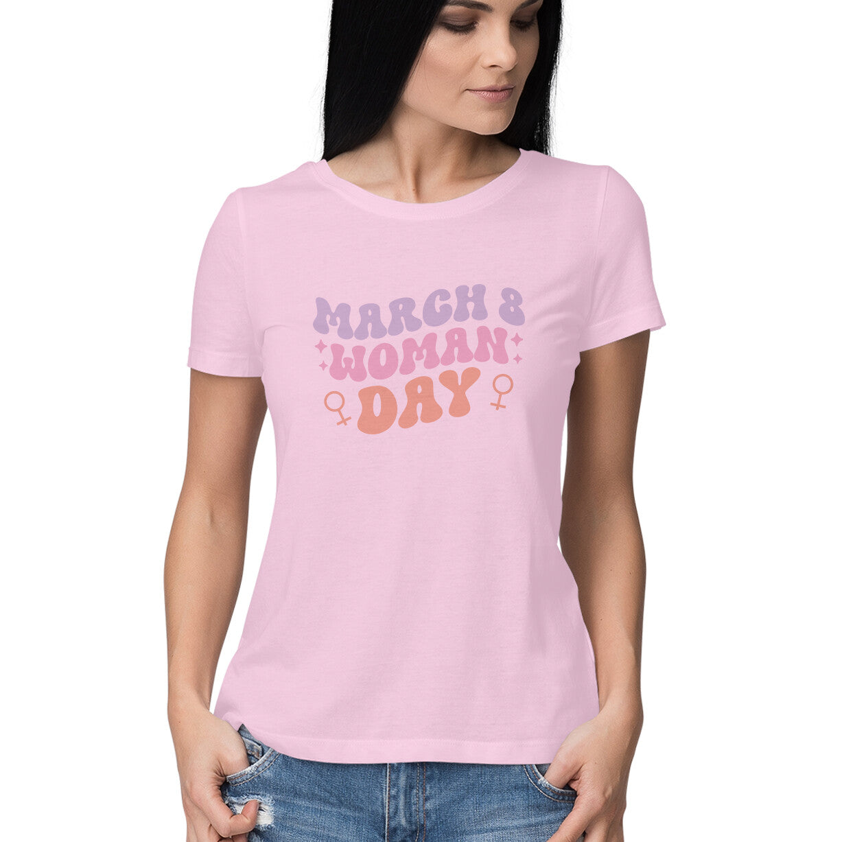 Women's March 8 Woman Day Design Printed T-Shirt