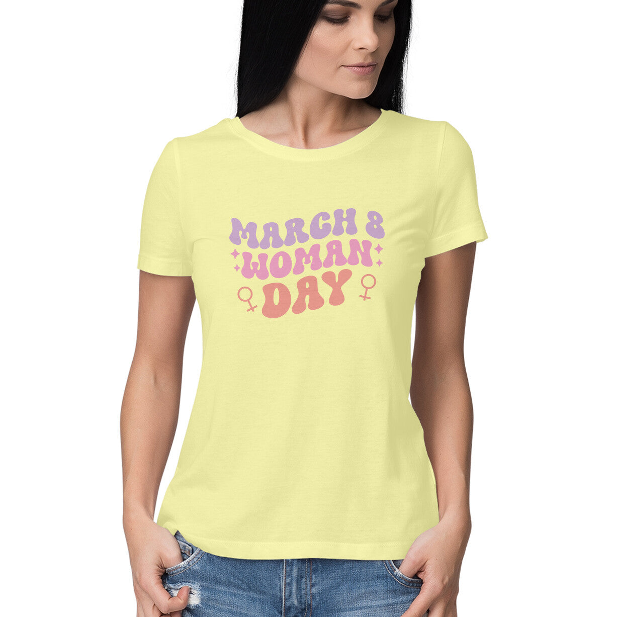 Women's March 8 Woman Day Design Printed T-Shirt