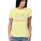 Women's Girl Boss Design Printed T-Shirt