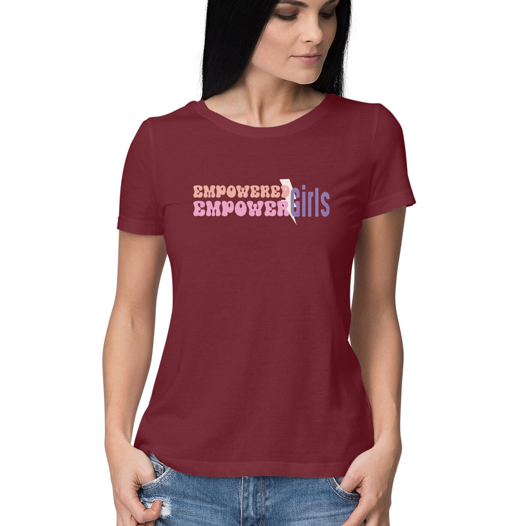 Women's Empowered Girl Design Printed T-Shirt