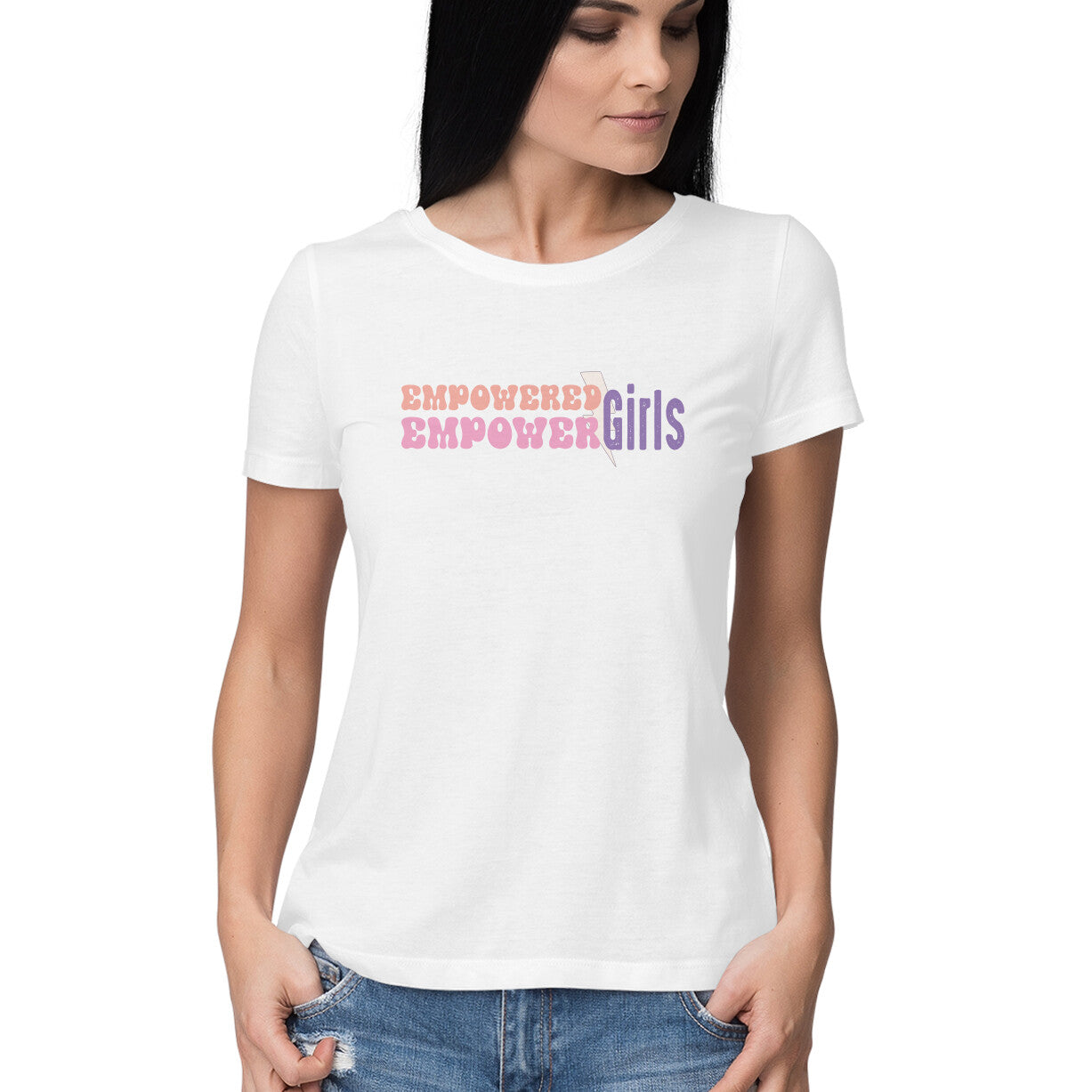 Women's Empowered Girl Design Printed T-Shirt