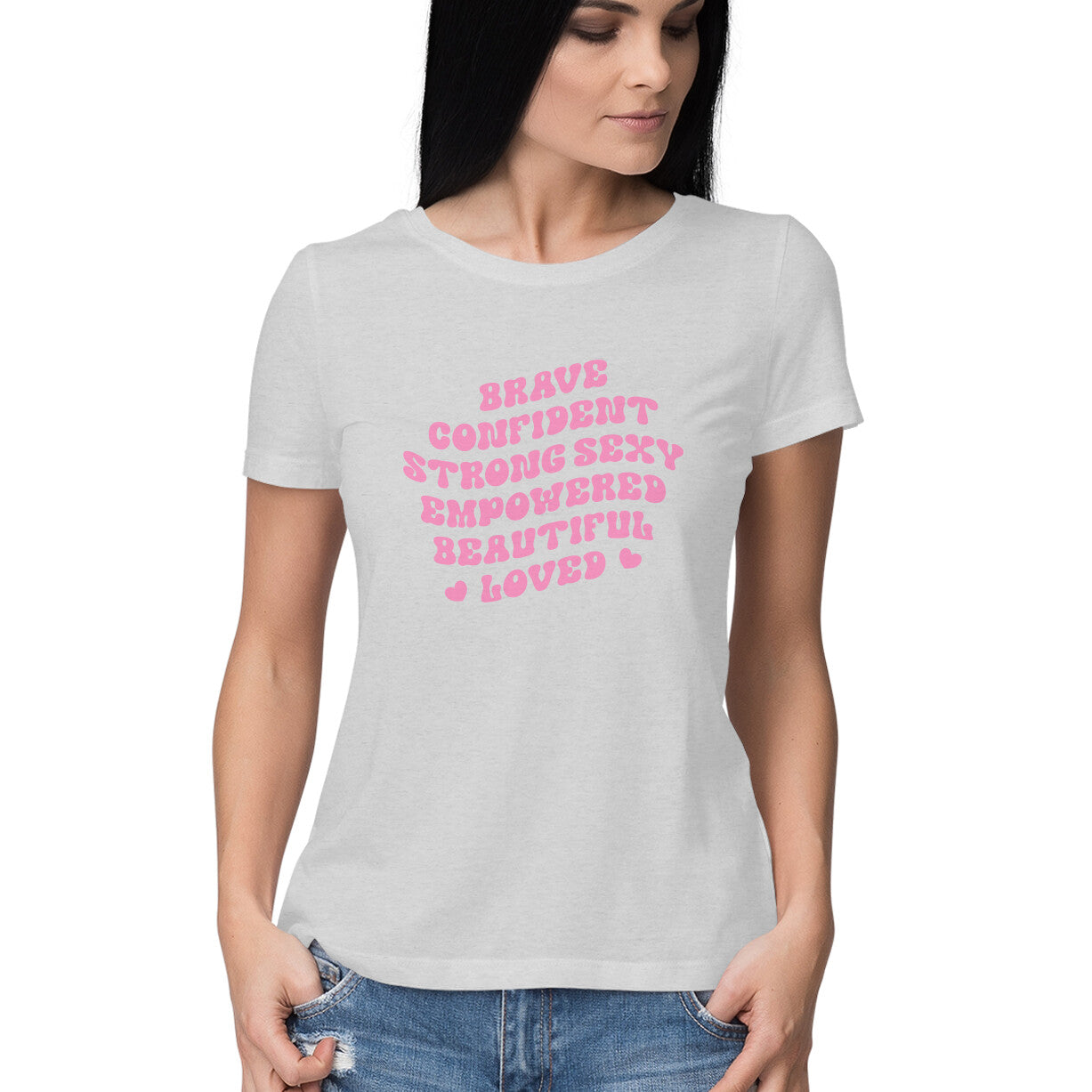 Women's Brave Confident Design Printed T-Shirt