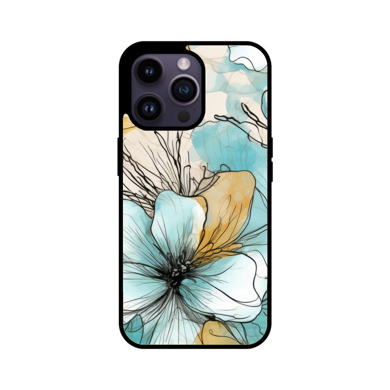 Alcohol Ink Flowers Graphics Printed Glass Phone Cases from Creativeya Main image