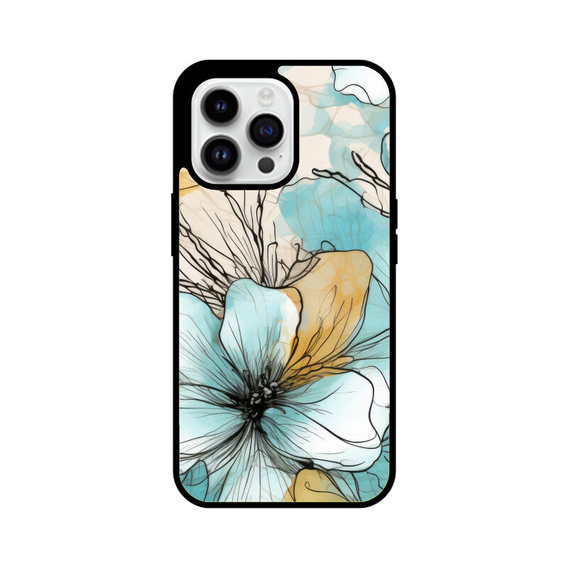Alcohol Ink Flowers Graphics Printed Glass Phone Cases from Creativeya