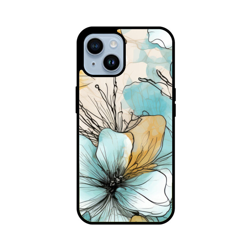 Alcohol Ink Flowers Graphics Printed Glass Phone Cases from Creativeya