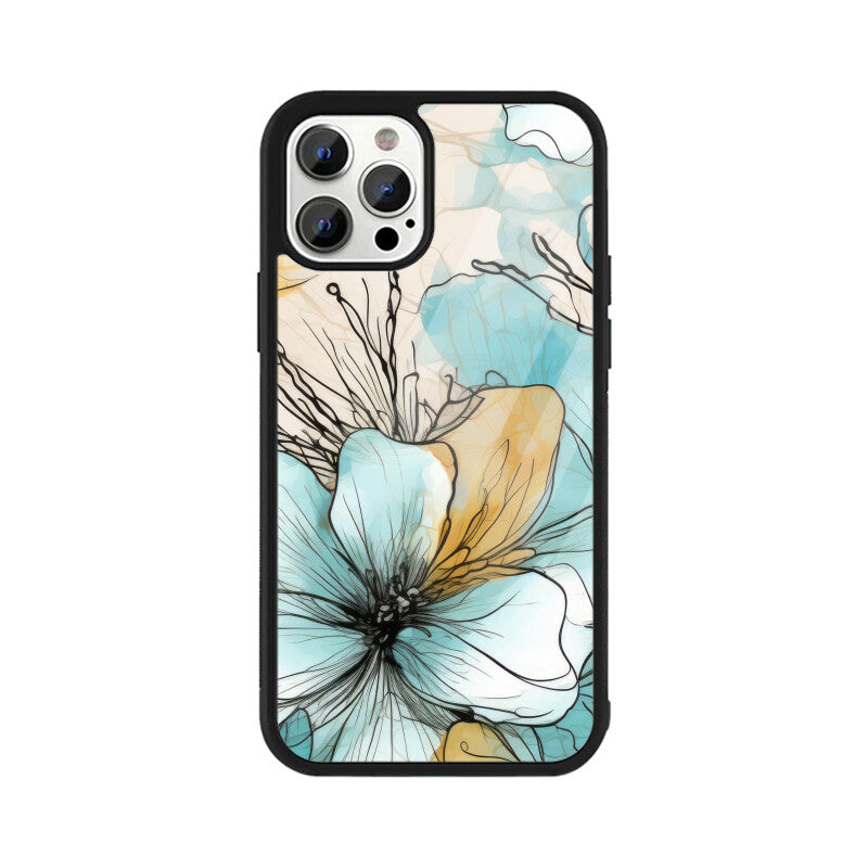 Alcohol Ink Flowers Graphics Printed Glass Phone Cases from Creativeya