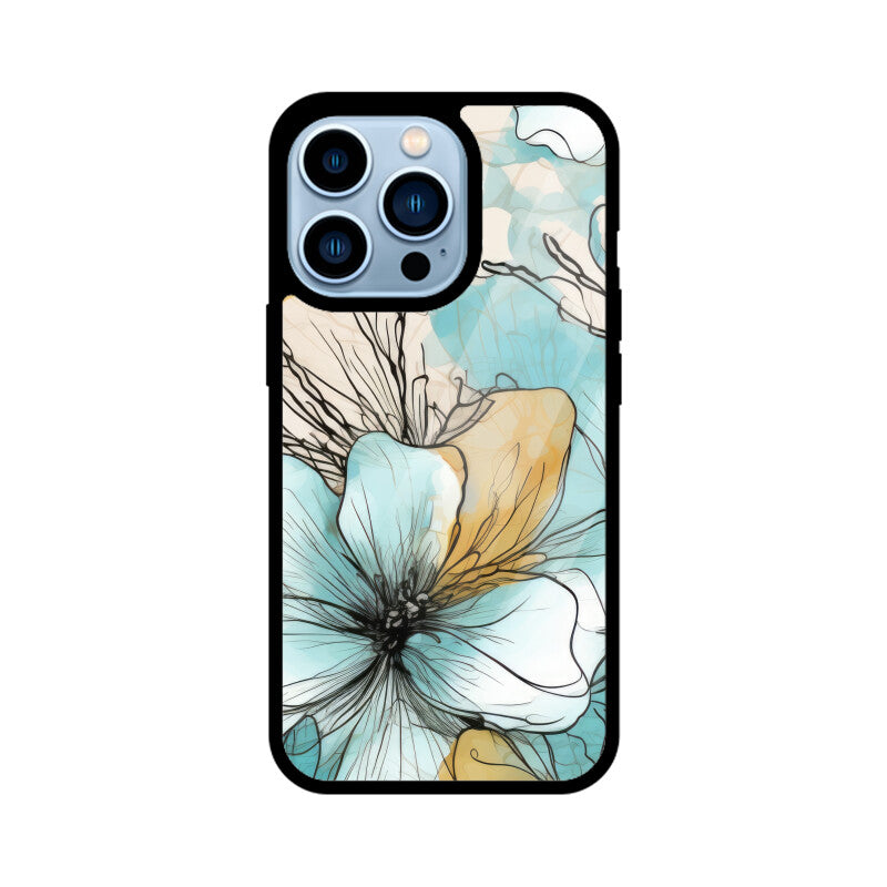 Alcohol Ink Flowers Graphics Printed Glass Phone Cases from Creativeya