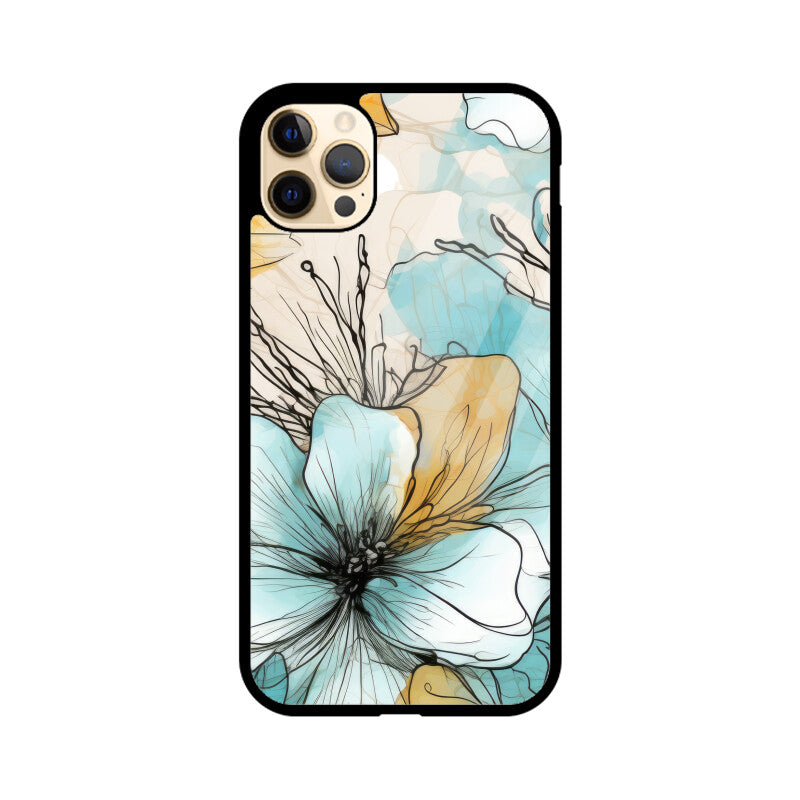 Alcohol Ink Flowers Graphics Printed Glass Phone Cases from Creativeya