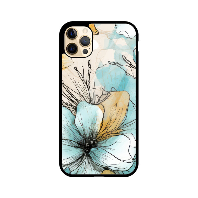 Alcohol Ink Flowers Graphics Printed Glass Phone Cases from Creativeya