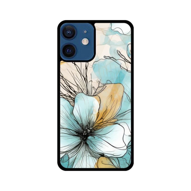 Alcohol Ink Flowers Graphics Printed Glass Phone Cases from Creativeya