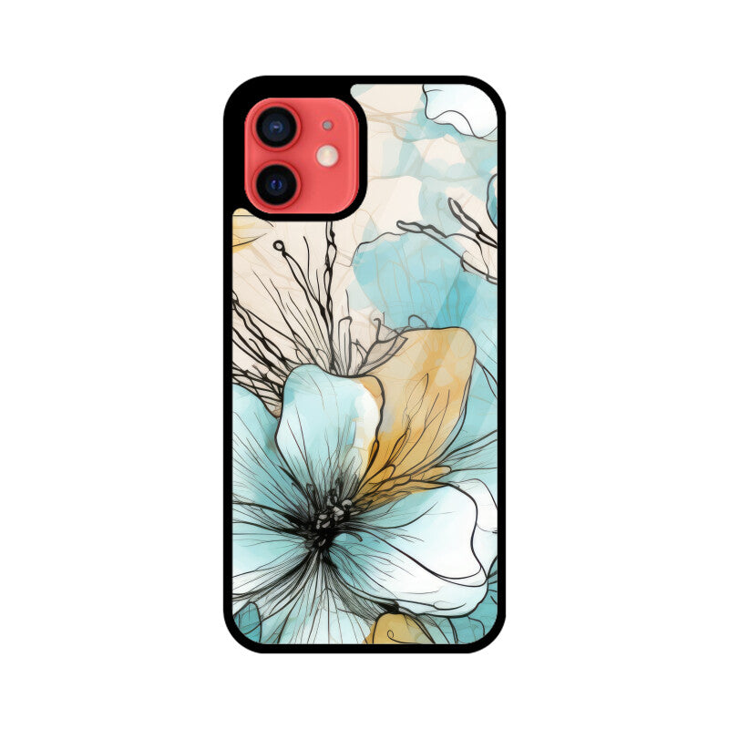 Alcohol Ink Flowers Graphics Printed Glass Phone Cases from Creativeya