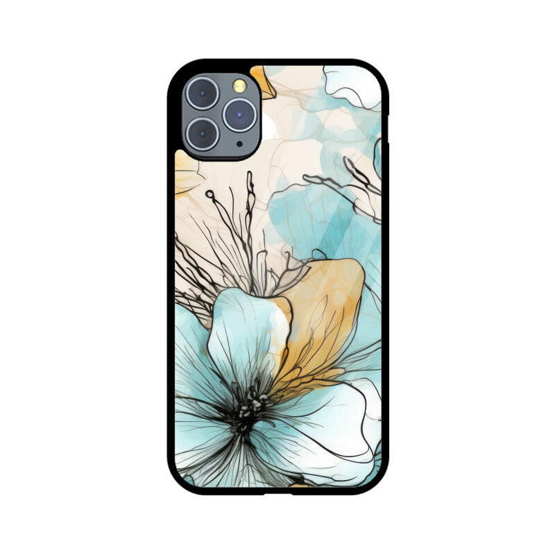 Alcohol Ink Flowers Graphics Printed Glass Phone Cases from Creativeya