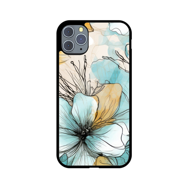 Alcohol Ink Flowers Graphics Printed Glass Phone Cases from Creativeya