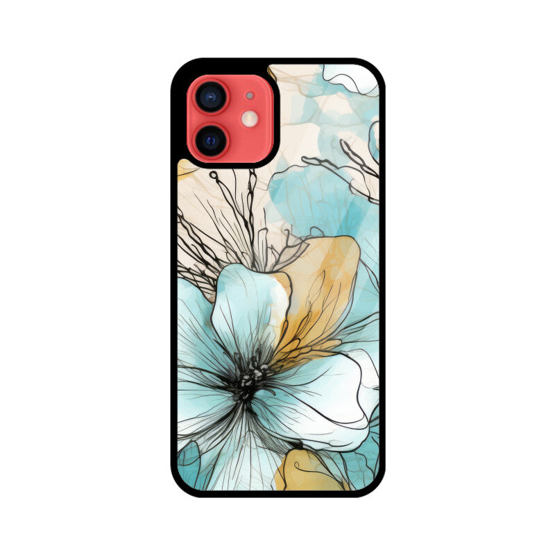 Alcohol Ink Flowers Graphics Printed Glass Phone Cases from Creativeya