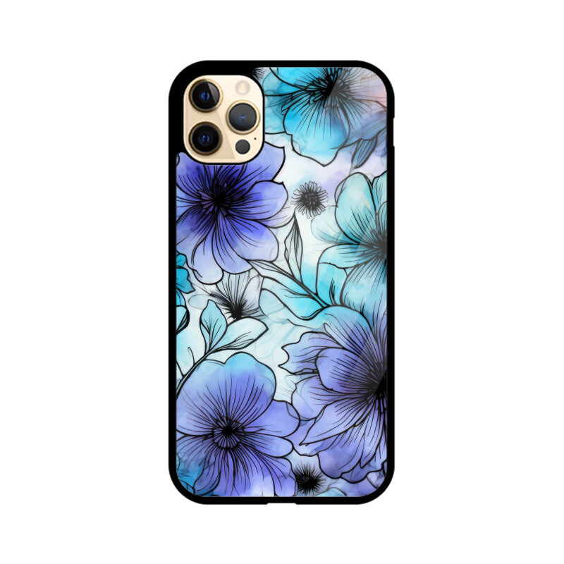 Alcohol Ink Flowers Graphics Printed Glass Phone Cases from Creativeya