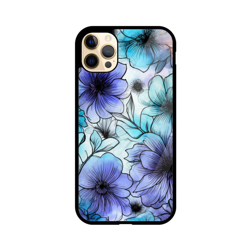 Alcohol Ink Flowers Graphics Printed Glass Phone Cases from Creativeya