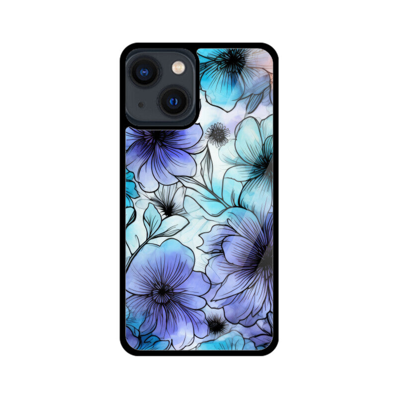 Alcohol Ink Flowers Graphics Printed Glass Phone Cases from Creativeya