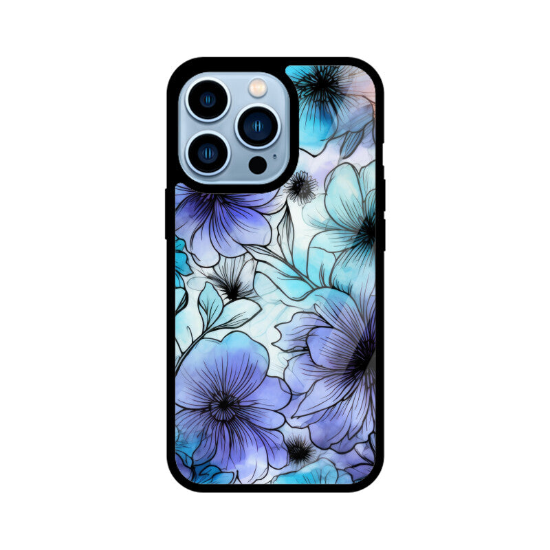 Alcohol Ink Flowers Graphics Printed Glass Phone Cases from Creativeya
