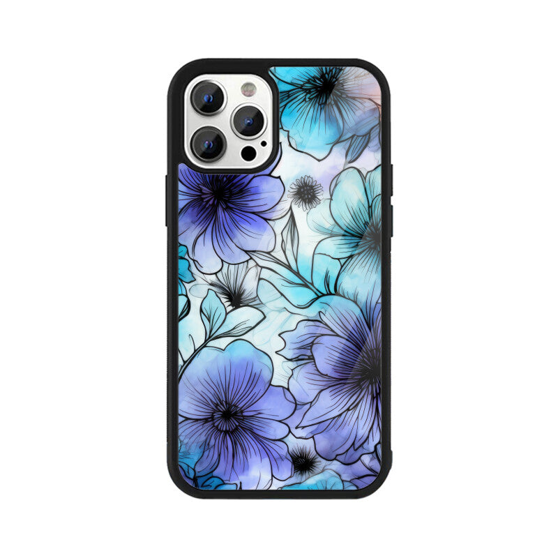 Alcohol Ink Flowers Graphics Printed Glass Phone Cases from Creativeya