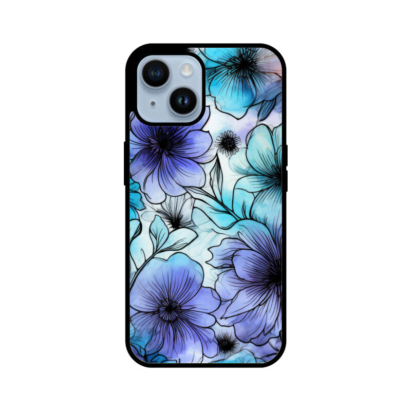 Alcohol Ink Flowers Graphics Printed Glass Phone Cases from Creativeya