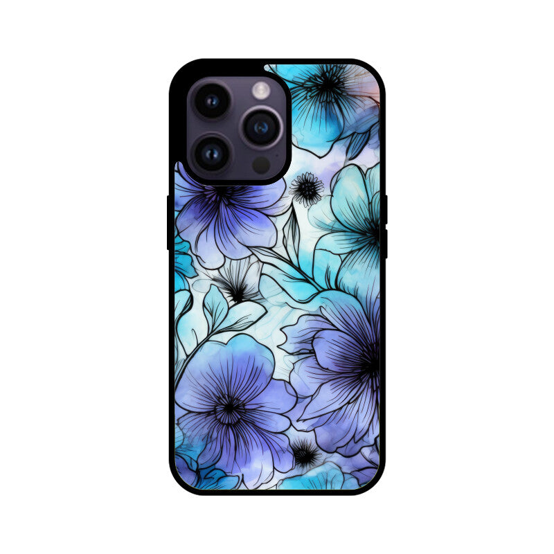 Alcohol Ink Flowers Graphics Printed Glass Phone Cases from Creativeya