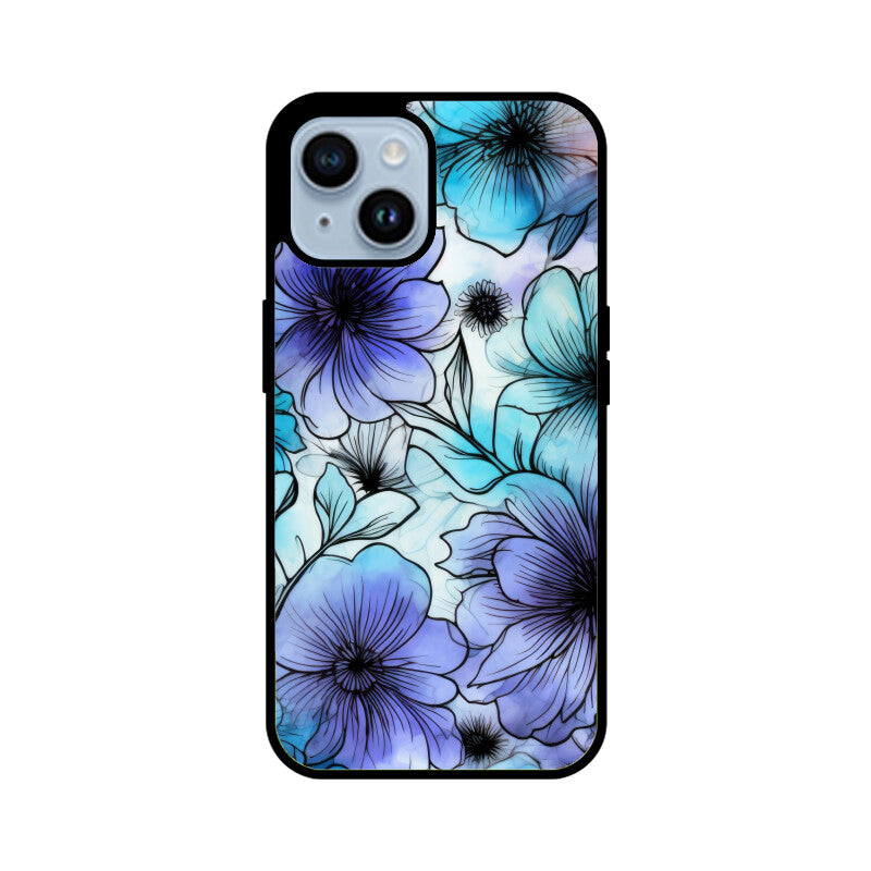 Alcohol Ink Flowers Graphics Printed Glass Phone Cases from Creativeya