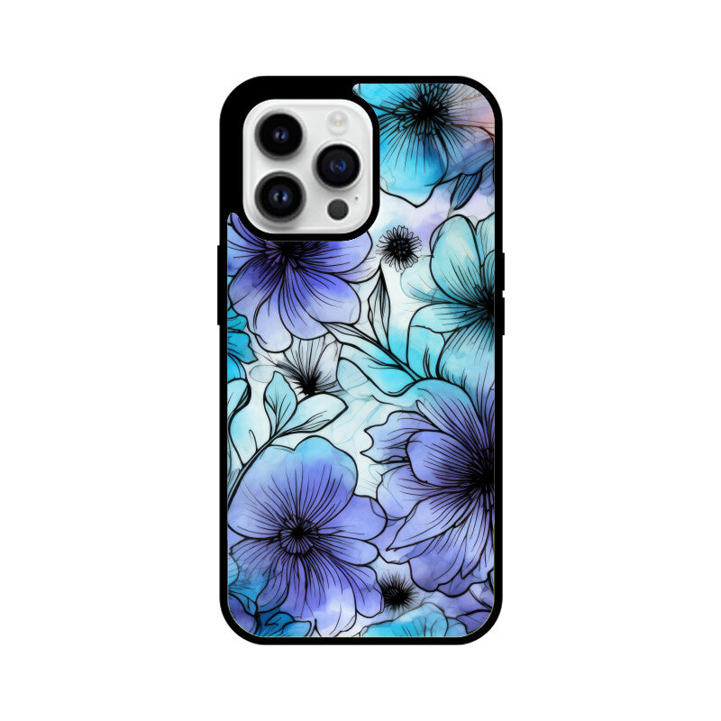 Alcohol Ink Flowers Graphics Printed Glass Phone Cases from Creativeya