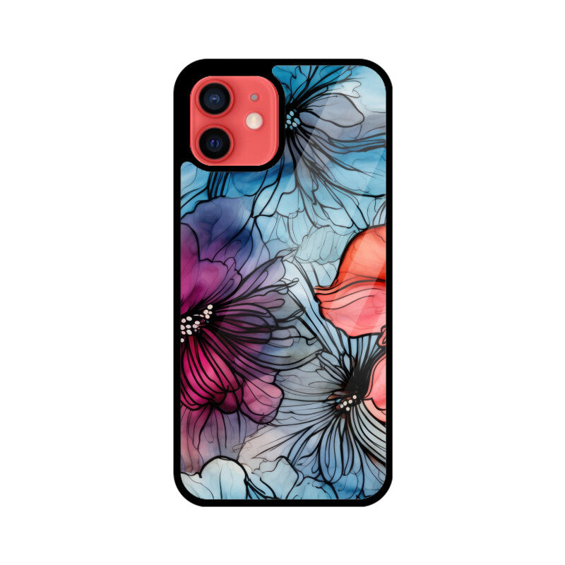 Alcohol Ink Flowers Graphics Printed Glass Phone Cases from Creativeya Main image