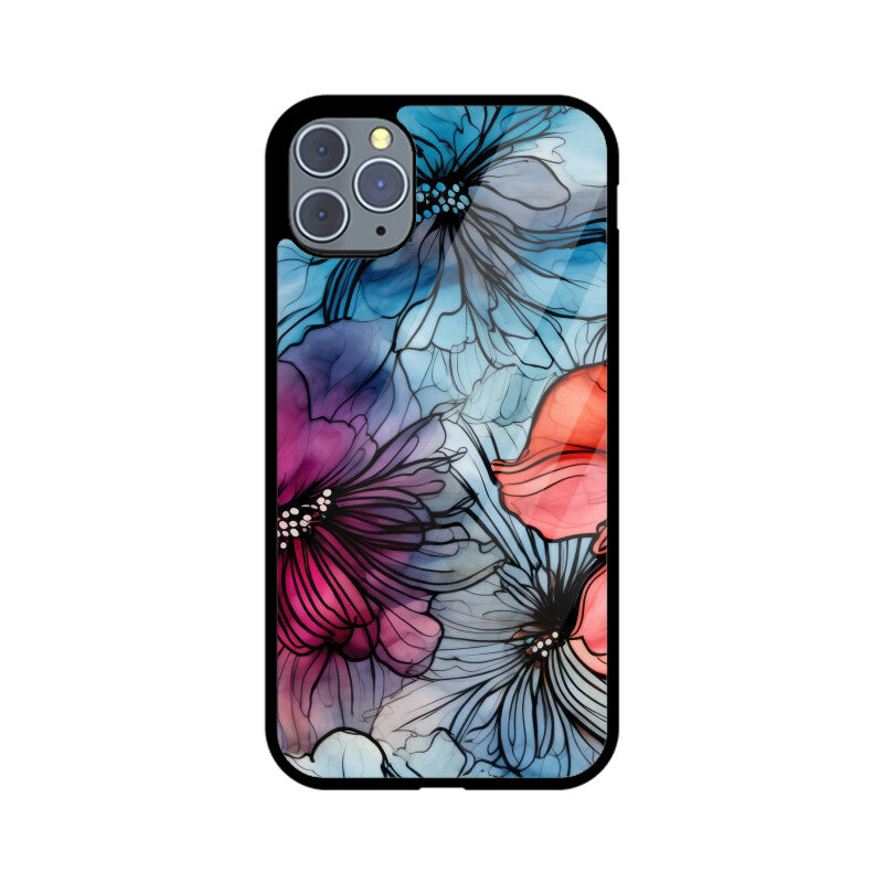 Alcohol Ink Flowers Graphics Printed Glass Phone Cases from Creativeya Secondary image