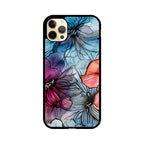Alcohol Ink Flowers Graphics Printed Glass Phone Cases from Creativeya