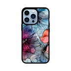 Alcohol Ink Flowers Graphics Printed Glass Phone Cases from Creativeya