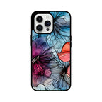 Alcohol Ink Flowers Graphics Printed Glass Phone Cases from Creativeya