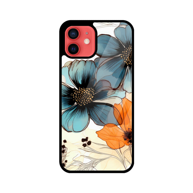 Alcohol Ink Flowers Graphics Printed Glass Phone Cases from Creativeya