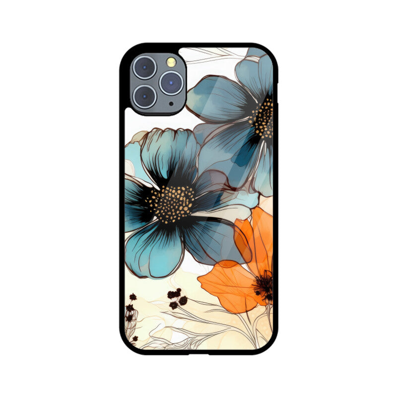 Alcohol Ink Flowers Graphics Printed Glass Phone Cases from Creativeya Secondary image