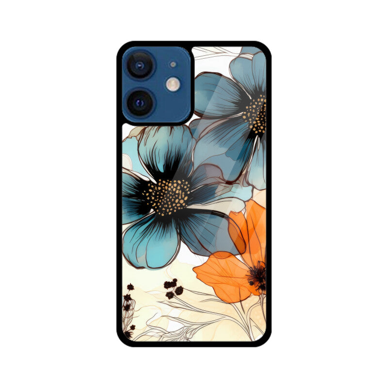 Alcohol Ink Flowers Graphics Printed Glass Phone Cases from Creativeya