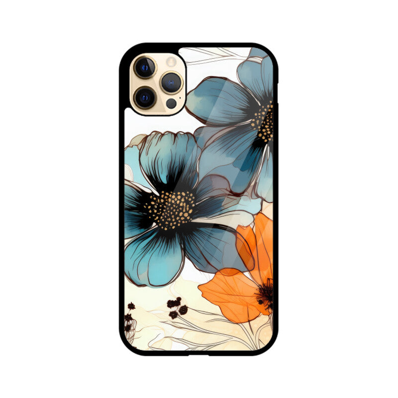 Alcohol Ink Flowers Graphics Printed Glass Phone Cases from Creativeya