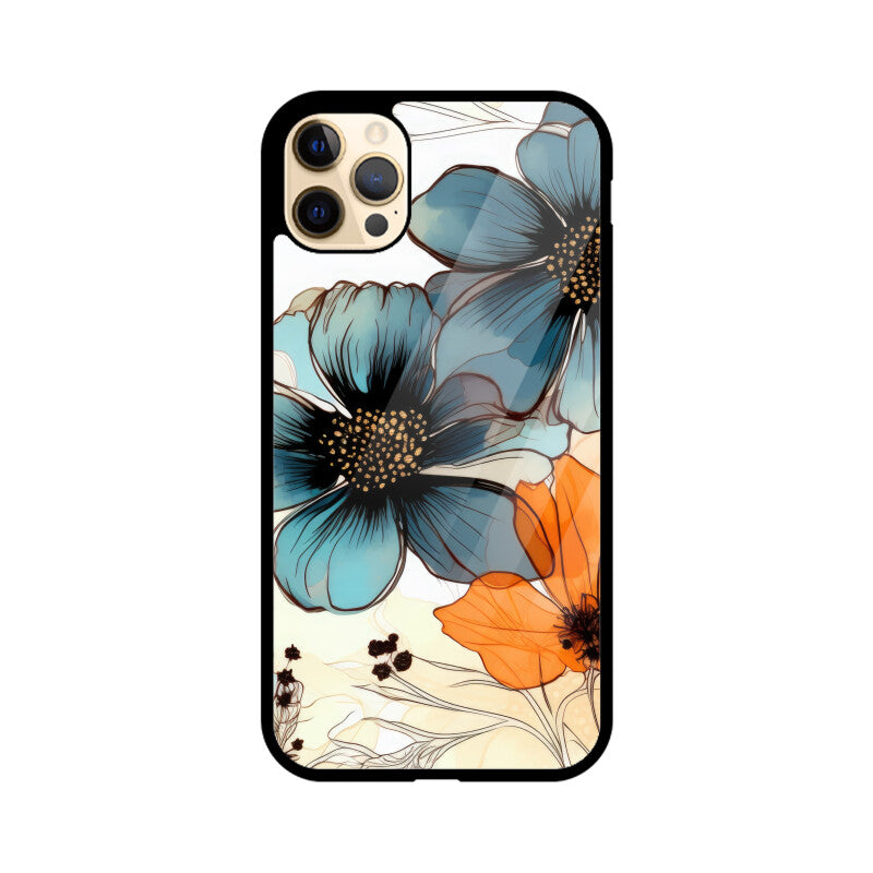Alcohol Ink Flowers Graphics Printed Glass Phone Cases from Creativeya