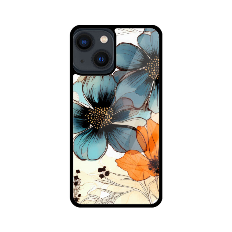 Alcohol Ink Flowers Graphics Printed Glass Phone Cases from Creativeya