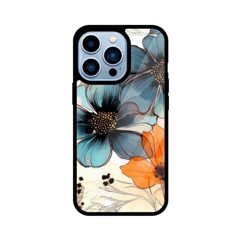 Alcohol Ink Flowers Graphics Printed Glass Phone Cases from Creativeya
