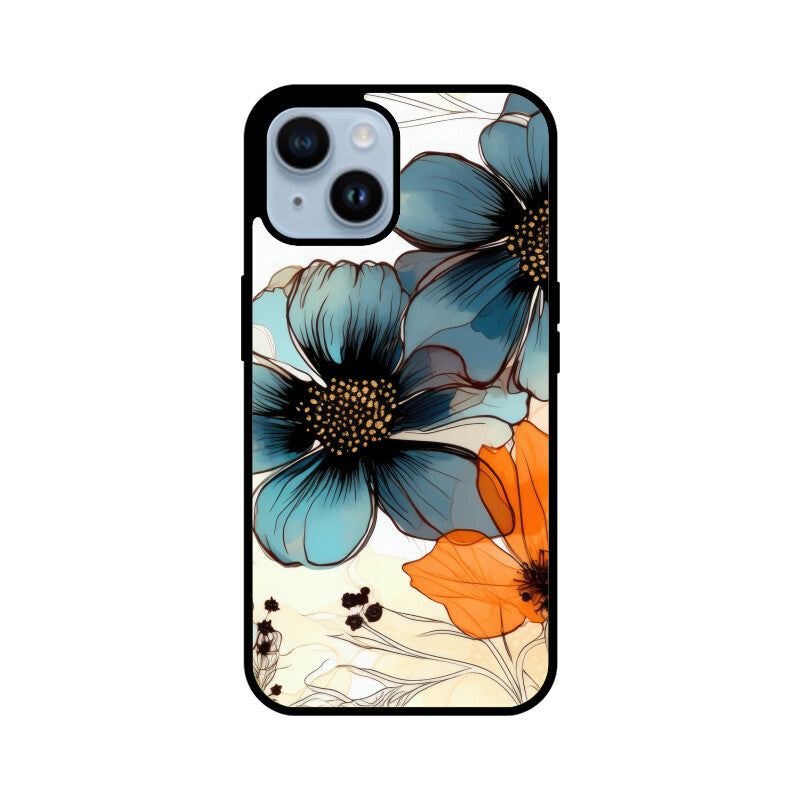 Alcohol Ink Flowers Graphics Printed Glass Phone Cases from Creativeya