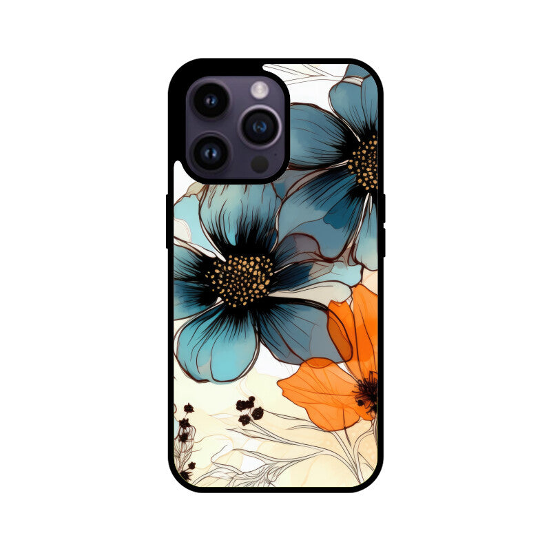 Alcohol Ink Flowers Graphics Printed Glass Phone Cases from Creativeya
