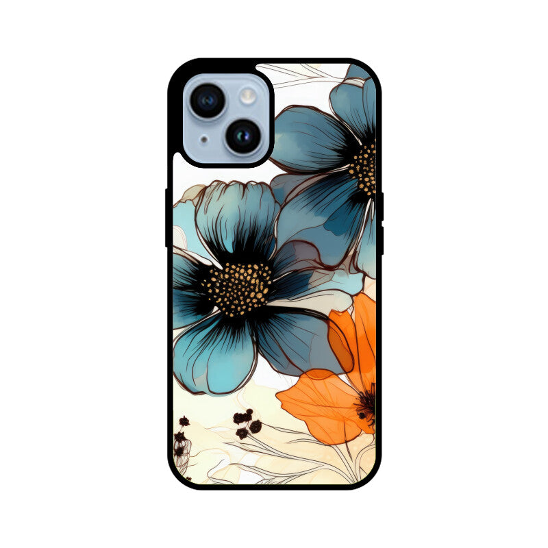 Alcohol Ink Flowers Graphics Printed Glass Phone Cases from Creativeya
